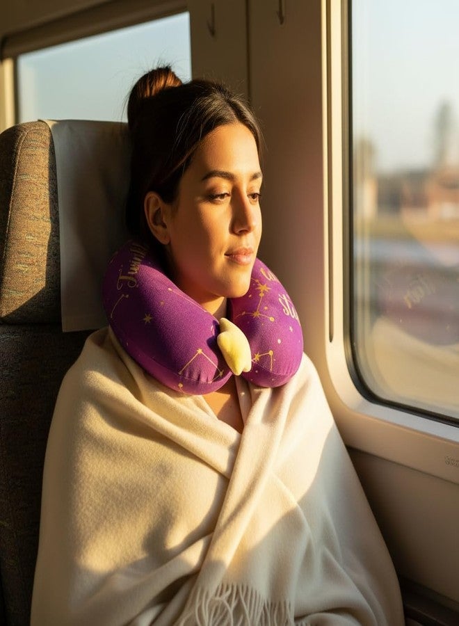 Miniso Moon Star Series Memory Foam U-Shaped Neck Pillow (Purple) - Image 3